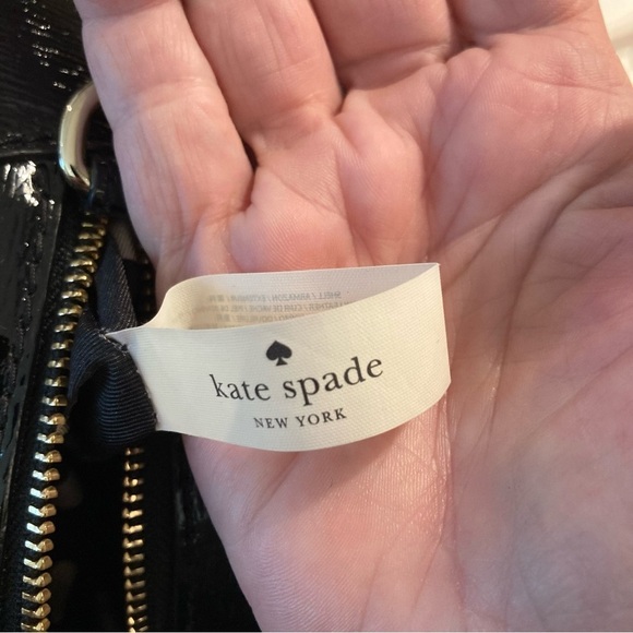 KATE SPADE  Patent Leather Polka Dot Lining BackPocket Handbag Purse Satchel - Picture 14 of 14